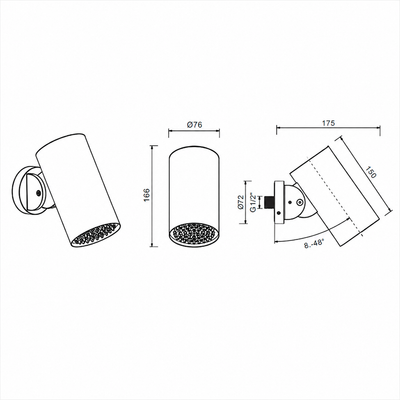 Rociador Ducha de Pared IMEX Tube RDN007 Cromo