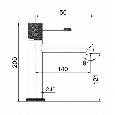 Grifo Lavabo IMEX Line BDD038-1NG Negro Mate