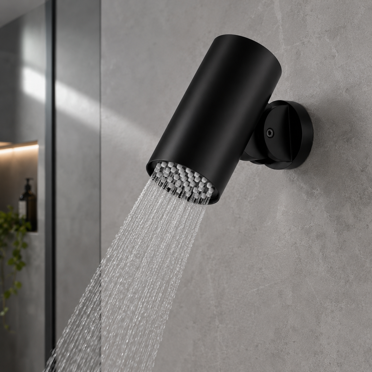 Rociador Ducha Empotrada IMEX Tube RDN007/NG Negro Mate