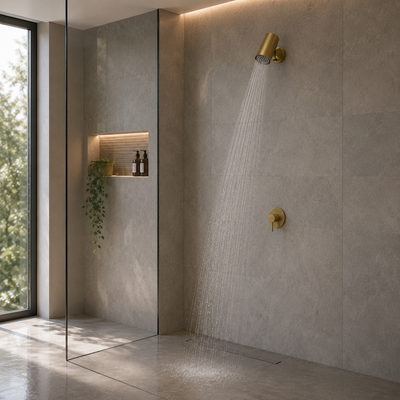 Rociador Ducha Empotrada IMEX Tube RDN007/OC Oro Cepillado