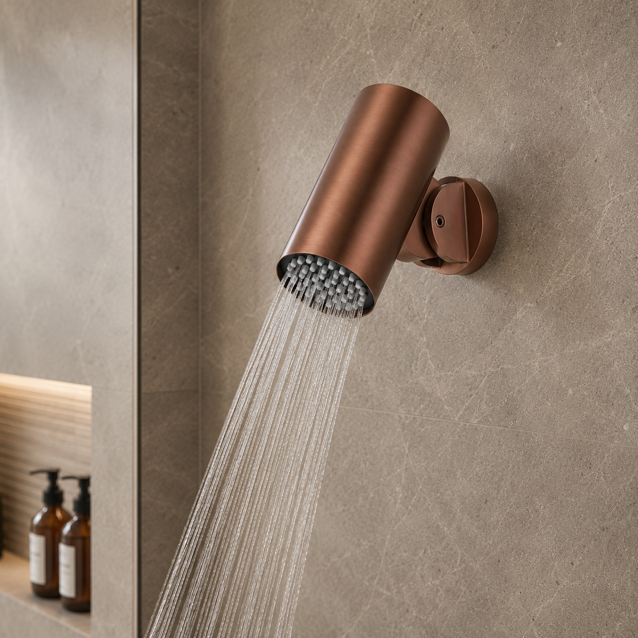 Rociador Ducha Empotrada IMEX Tube RDN007/ORC Oro Rosa Cepillado