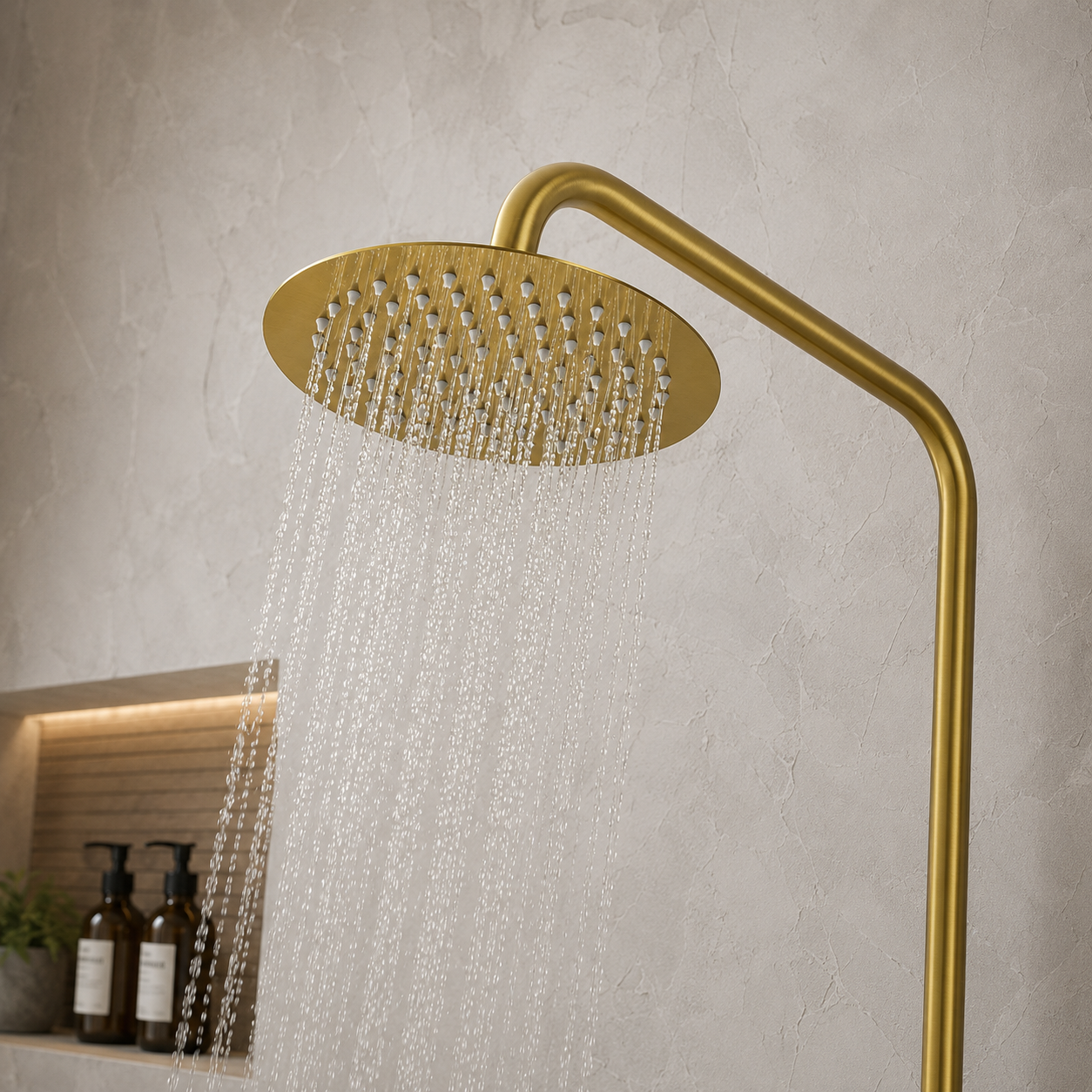 Columna de Ducha Monomando IMEX Monza BDM039 Oro Cepillado