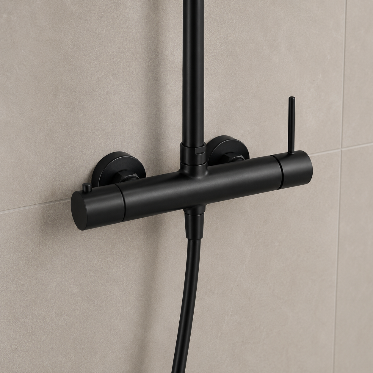 Columna de Ducha Termostático IMEX Monza BTM039-NG Negro Mate | Nousitan