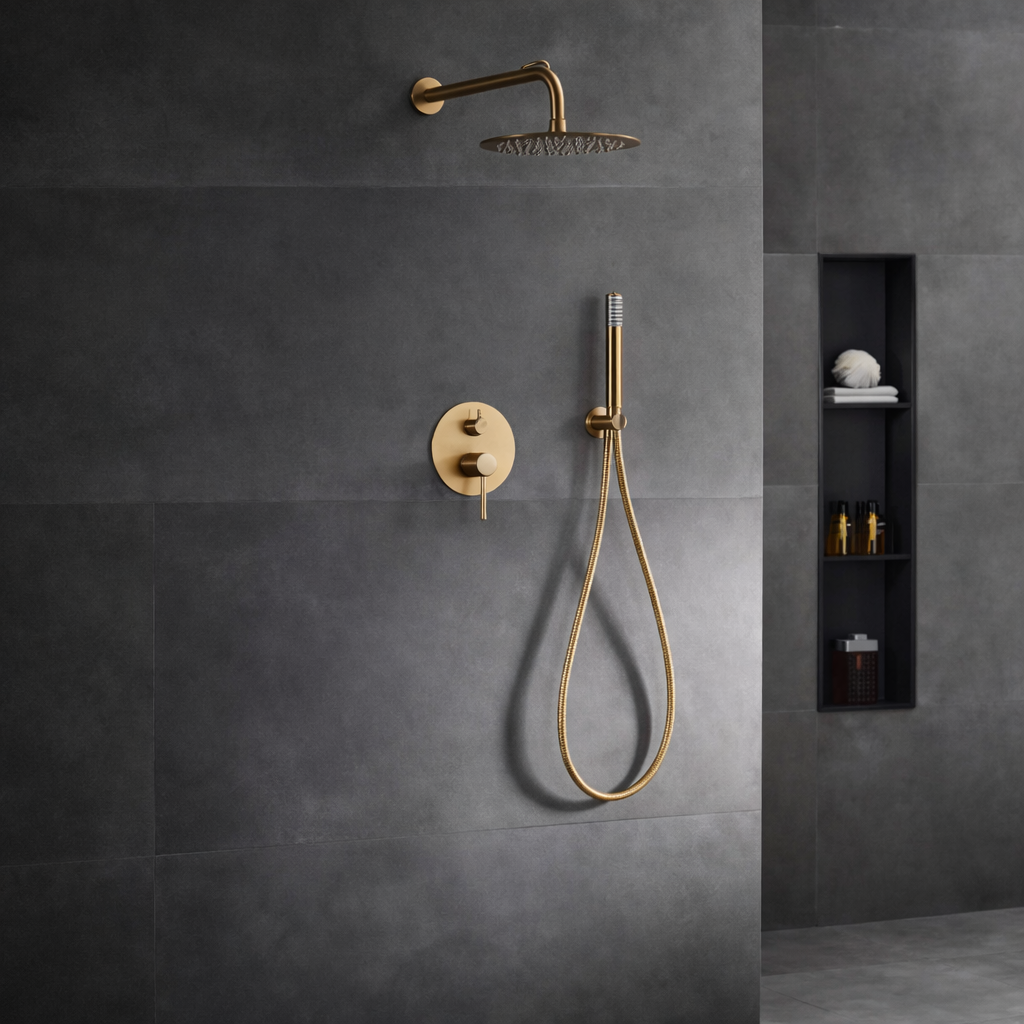Ensemble de douche encastré IMEX Monza GPM039BGM Black Gun Metal