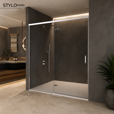 Mampara de Ducha SBX Stylo 1 Fijo + 1 Corredera Cromo