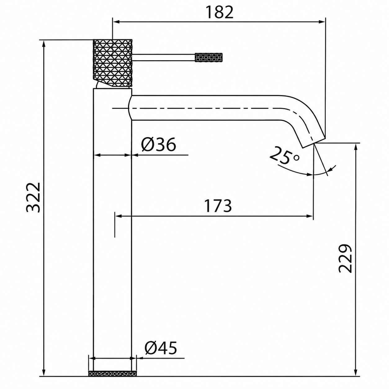 Monomando Lavabo Alto IMEX Génova BDG053-3NG Negro Mate