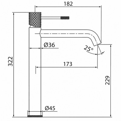 Monomando Lavabo Alto IMEX Génova BDG053-3NG Negro Mate