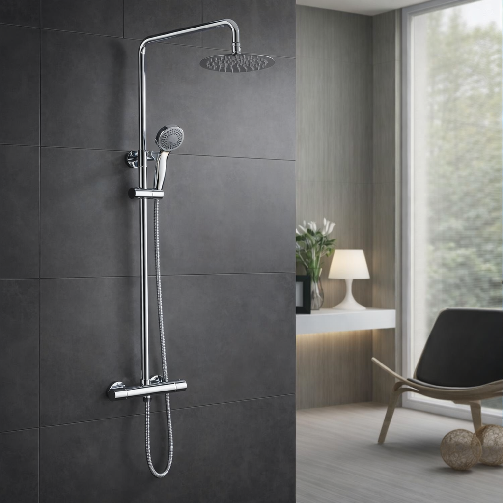 Columna de Ducha Termostático IMEX Kent BTK017 Cromo