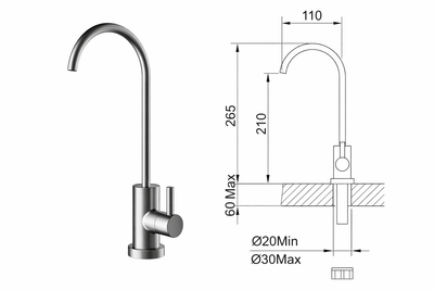 Sistema de Tratamiento de Agua Clever PURE 61430 | Ultrafiltración UF con Grifo Metal Free 1 Vía