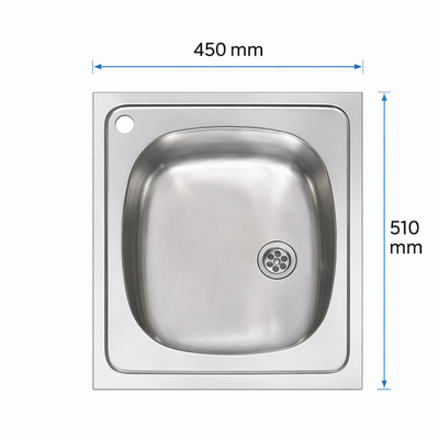 Fregadero Encastrar Practic Ares Inox | 1 Seno 450x510 mm