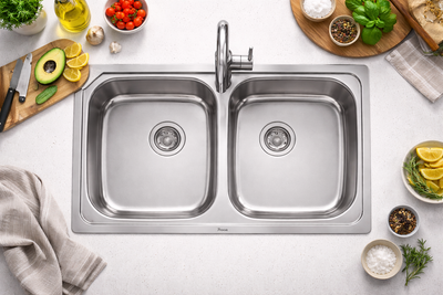 Fregadero Sobre Encimera Roca Victoria 90 2 Cubetas Inox 900x490 A872901A01