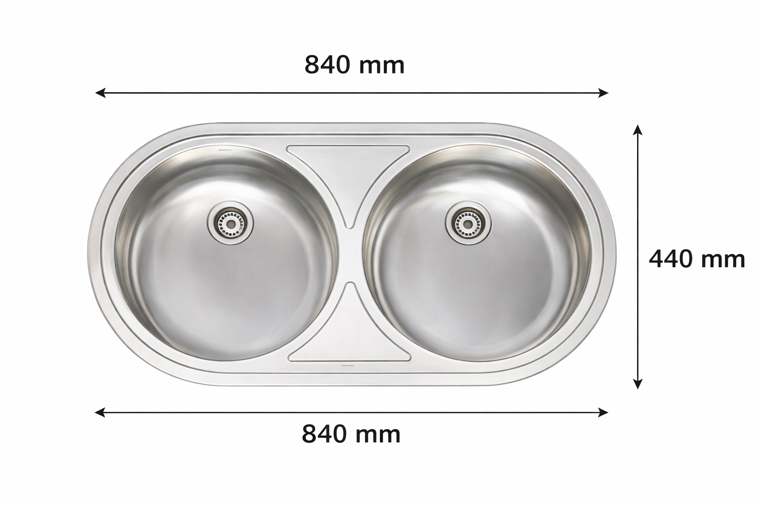 Fregadero Sobre Encimera Practic Lujo 690013 2 Senos 84x44 Inox | Válvula Grande