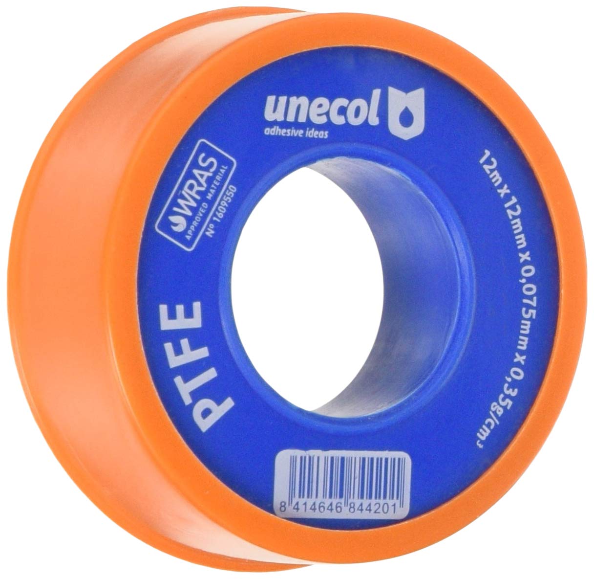 Cinta teflon Unecol 8442 12m x 12mm x 0,075