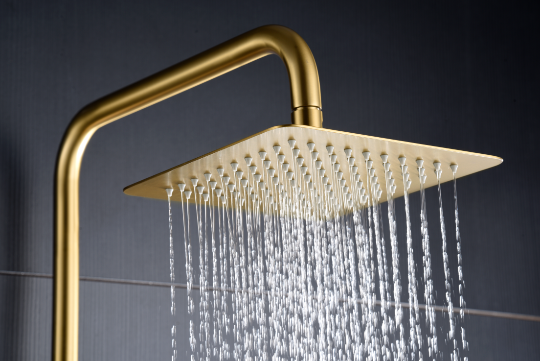 Columna de Ducha Termostático IMEX Art BTAR025  oro cepillado 00