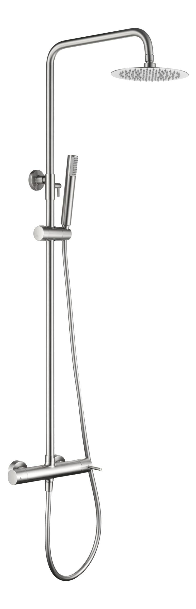 Columna ducha IMEX Monza BDM039 NQ níquel cepillado rociador 20 cm