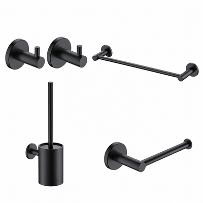 Conjunto de accesorios de baño Essential Medimex negro mate