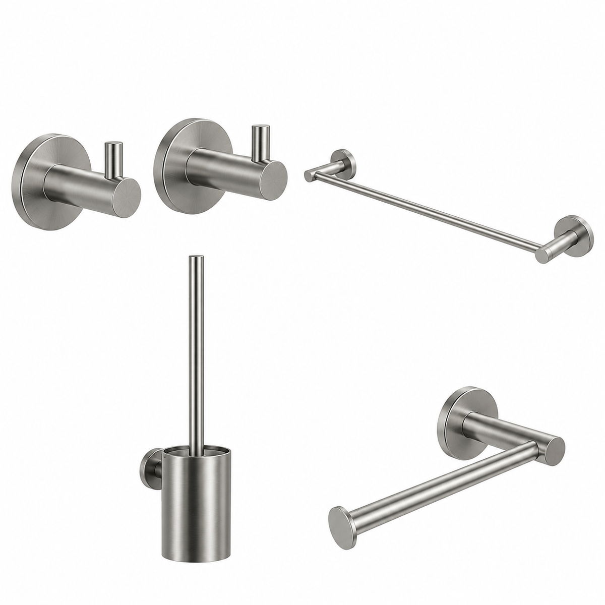 Conjunto de accesorios de baño Essential Medimex niquel cepillado