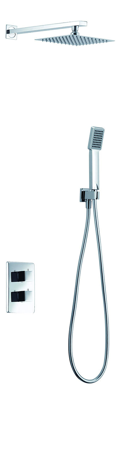 Conjunto ducha empotrado termostático IMEX Cies GPC009 cromo