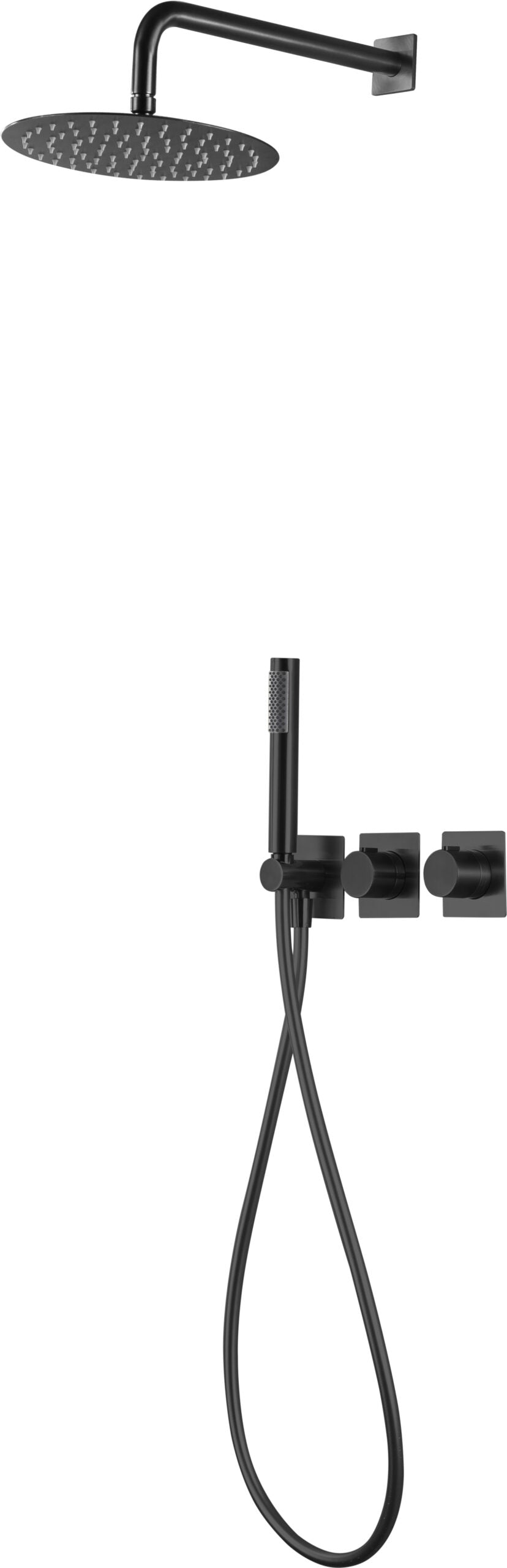 Conjunto ducha empotrado termostático IMEX Tíbet GTT054NG negro mate