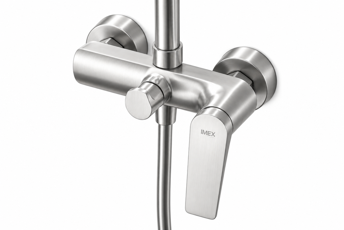 Conjunto ducha monomando IMEX Delos BDD055 acero 316 detalle