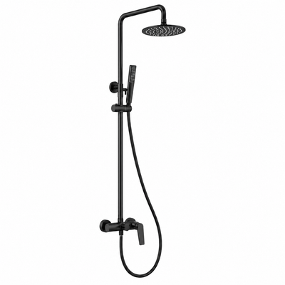 Conjunto ducha monomando IMEX Delos BDD055 negro mate