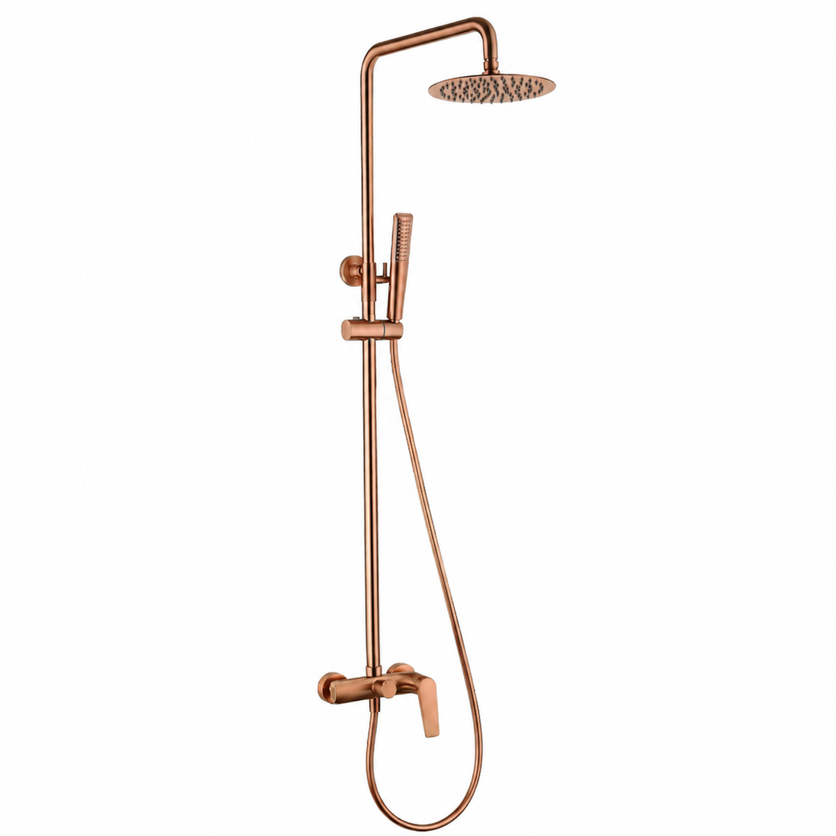 Conjunto ducha monomando IMEX Delos BDD055 oro rosa cepillado