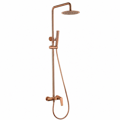 Conjunto ducha monomando IMEX Delos BDD055 oro rosa cepillado