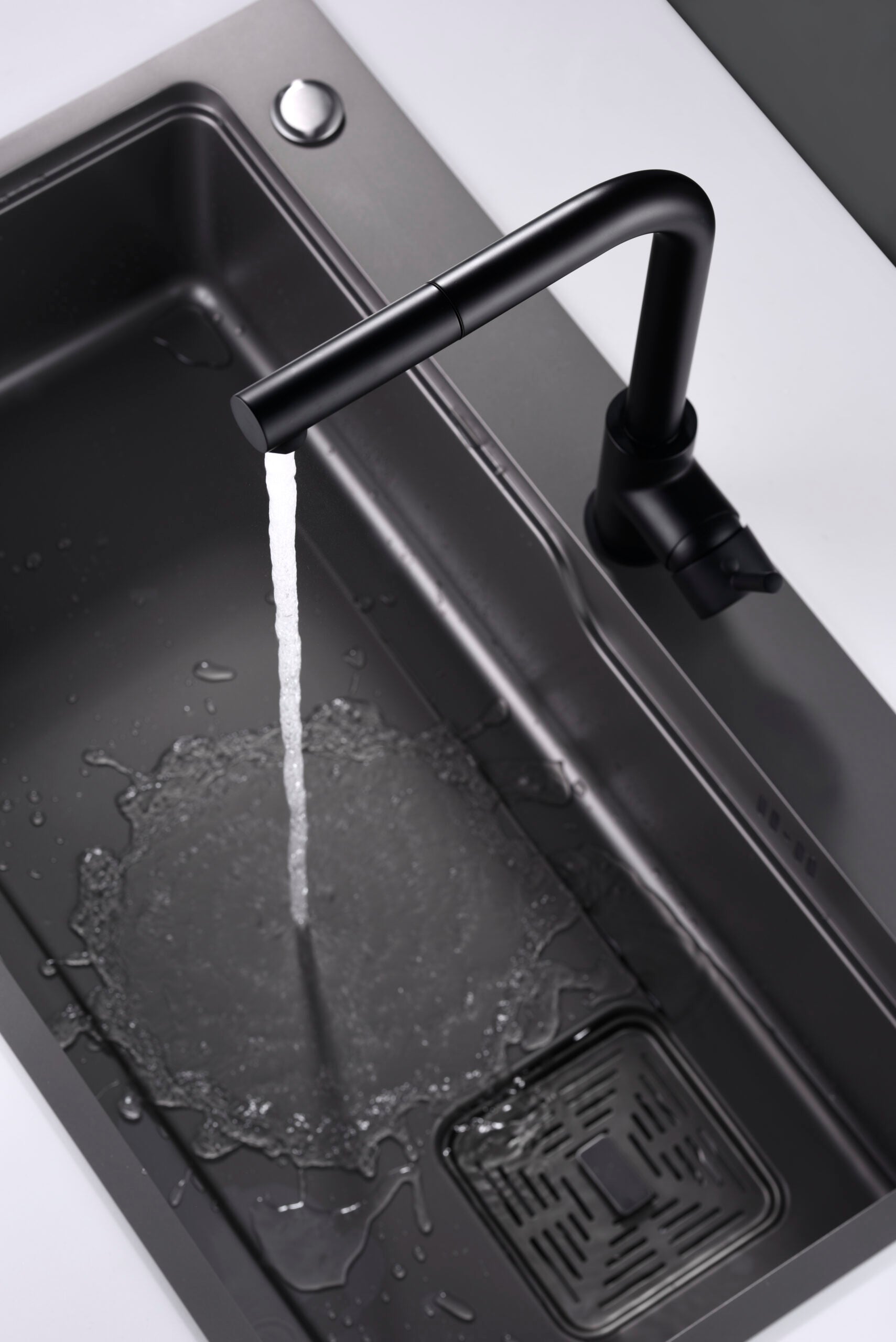 Grifo Cocina IMEX Malta GCE006 NG Negro Mate