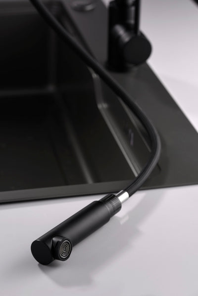 Grifo Cocina IMEX Malta GCE006 NG Negro Mate