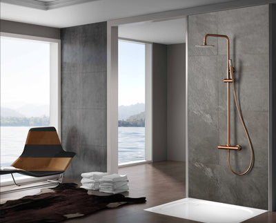 Barra de Ducha Termostática IMEX Monza BTM039 Oro Rosa Cepillado