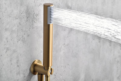 Sistema Ducha Empotrado Termostático IMEX Monza GTM039OC Oro Cepillado