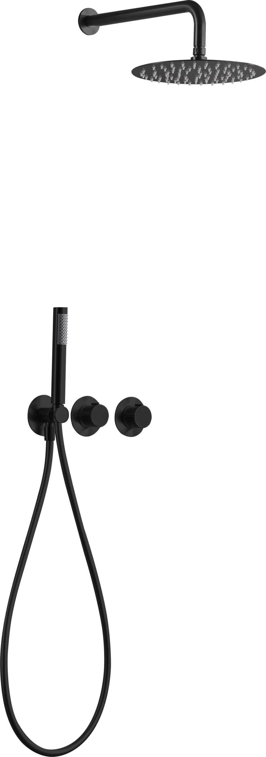 Ducha empotrada termostática IMEX Assen GTA052/NG negro mate