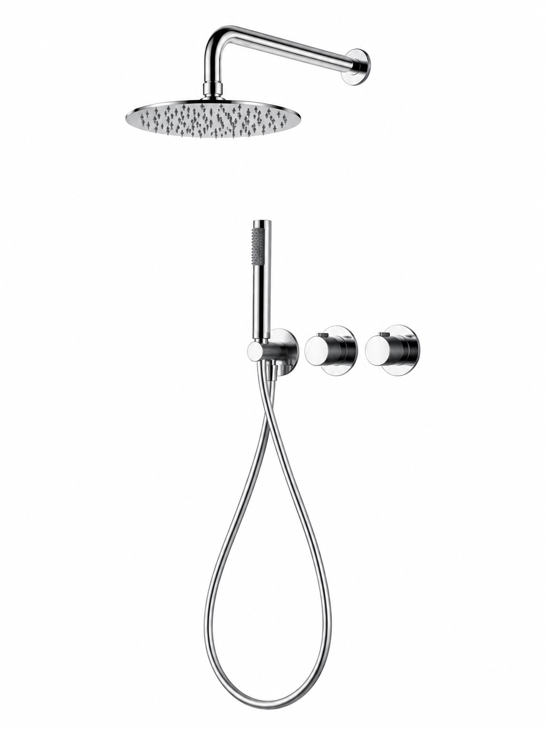 Ducha empotrada termostática IMEX Assen GTA052 con rociador redondo Ø25 cromo

