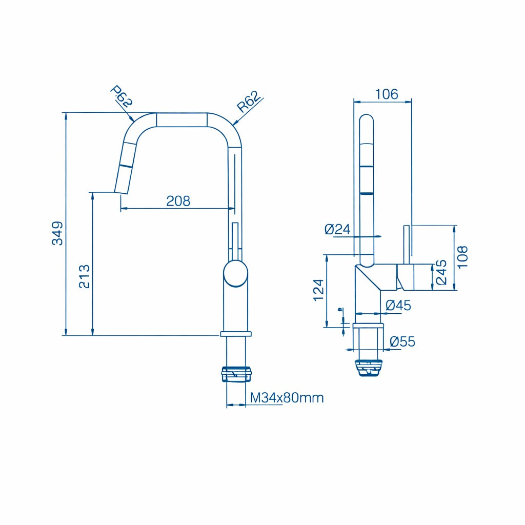 Grifo de Cocina Extraíble IMEX Monza GCE039/OC Oro Cepillado
