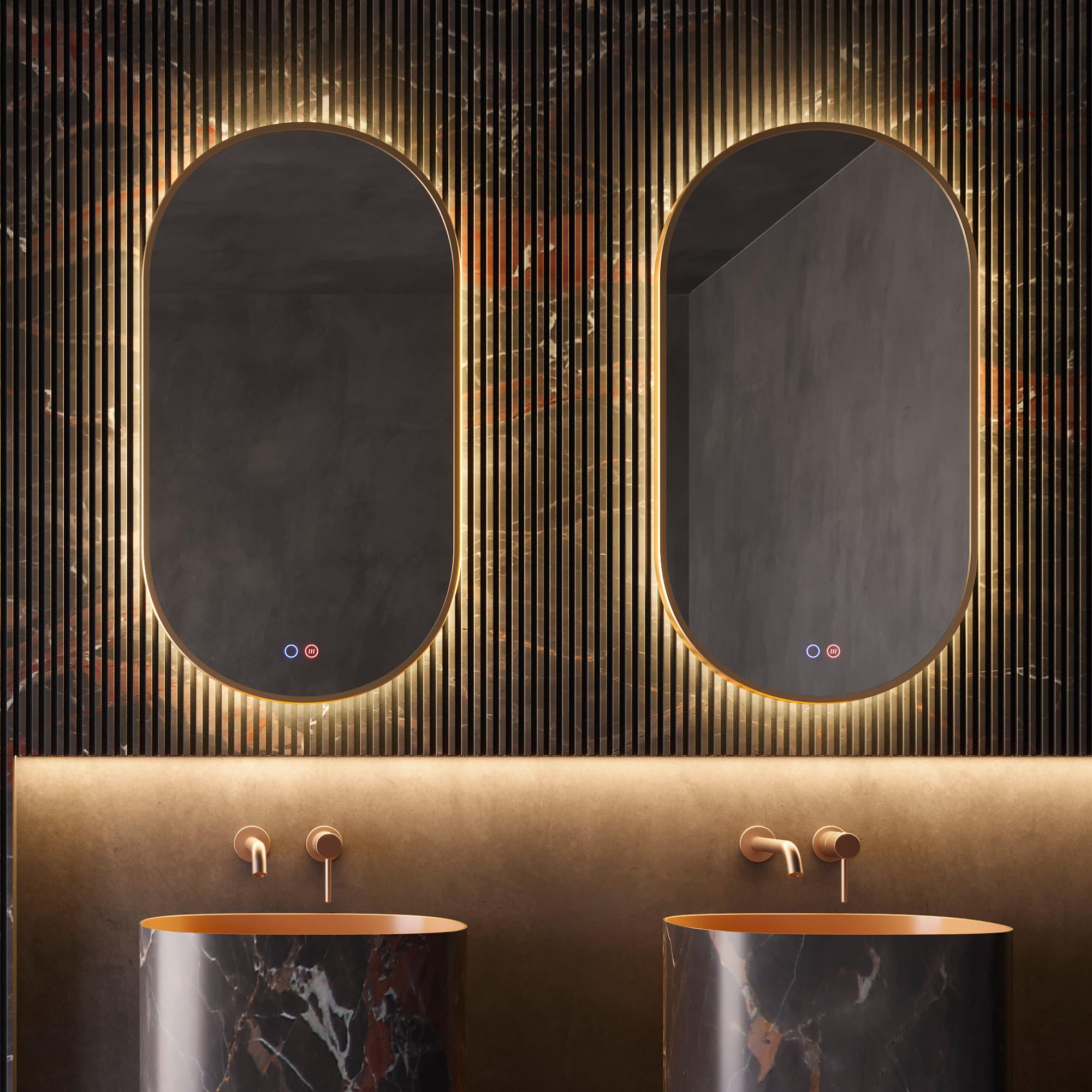 Espejo baño IMEX Tokio TOKY022/90OC oro cepillado