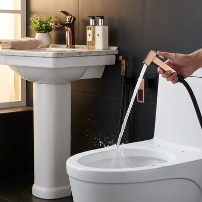 Grifo Bidé Empotrado IMEX Suecia Negro Oro Rosa