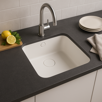 Fregadero de cocina SYAN KALI – Bajo encimera, resina sintética 450×450 mm | Varios colores