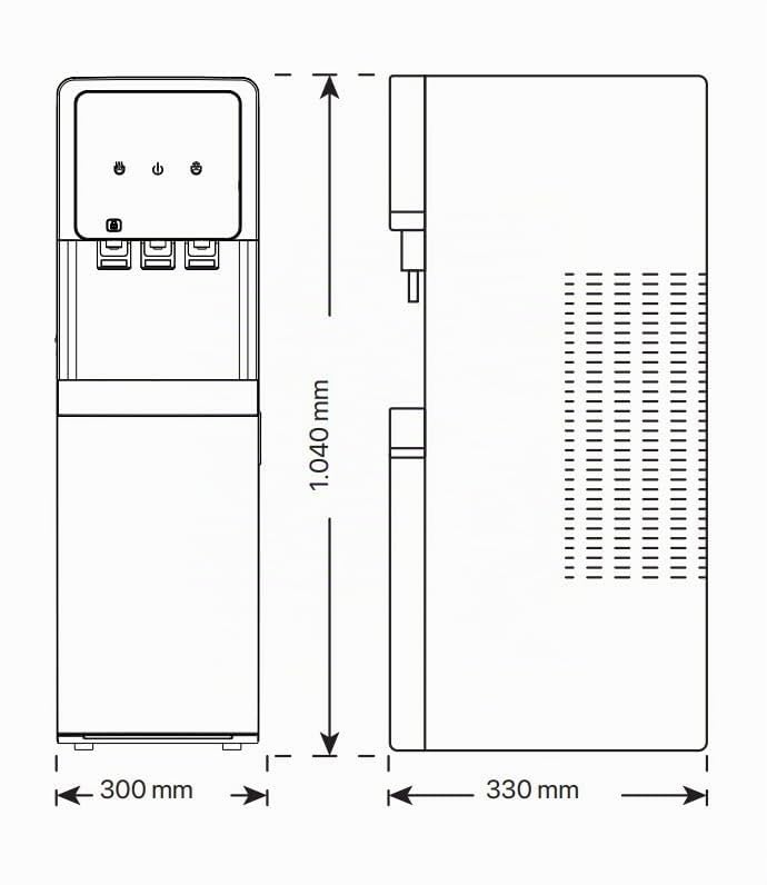 Fuente agua ósmosis medidas