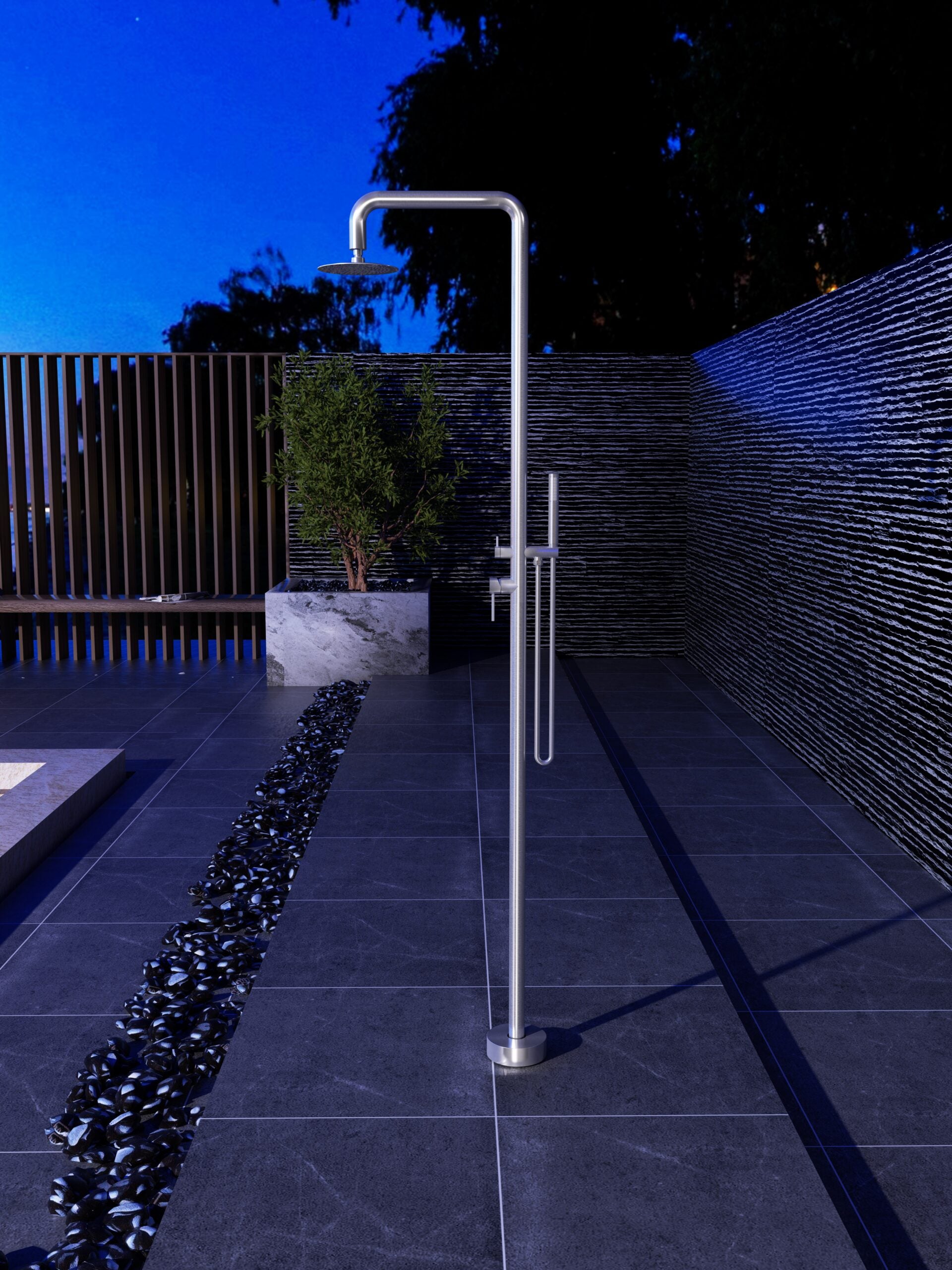 Columna Ducha Exterior Poolimex Florida GPF008 Acero Inoxidable S316