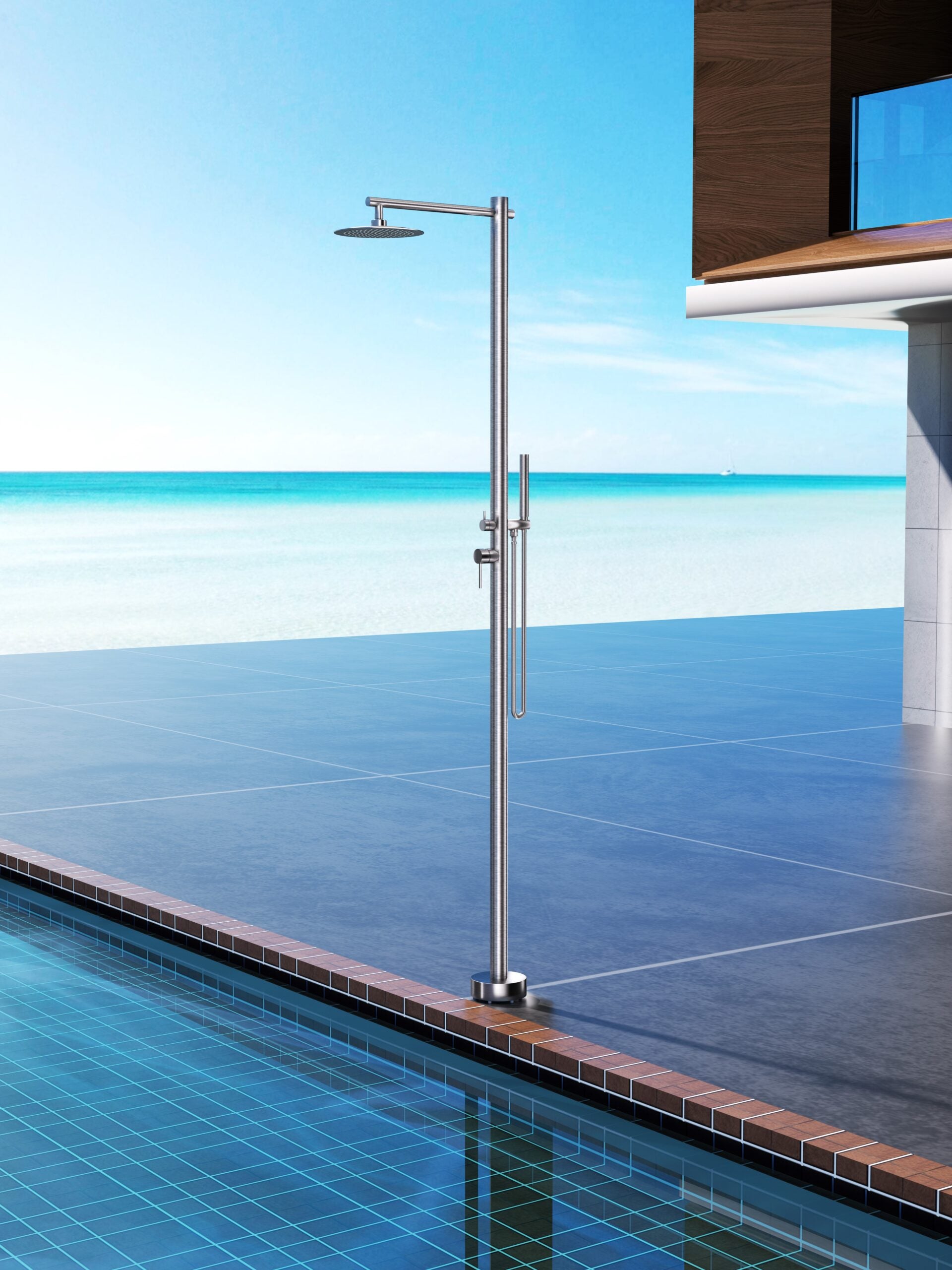 Columna Ducha Exterior Poolimex Kansas GPK012 Acero Inoxidable