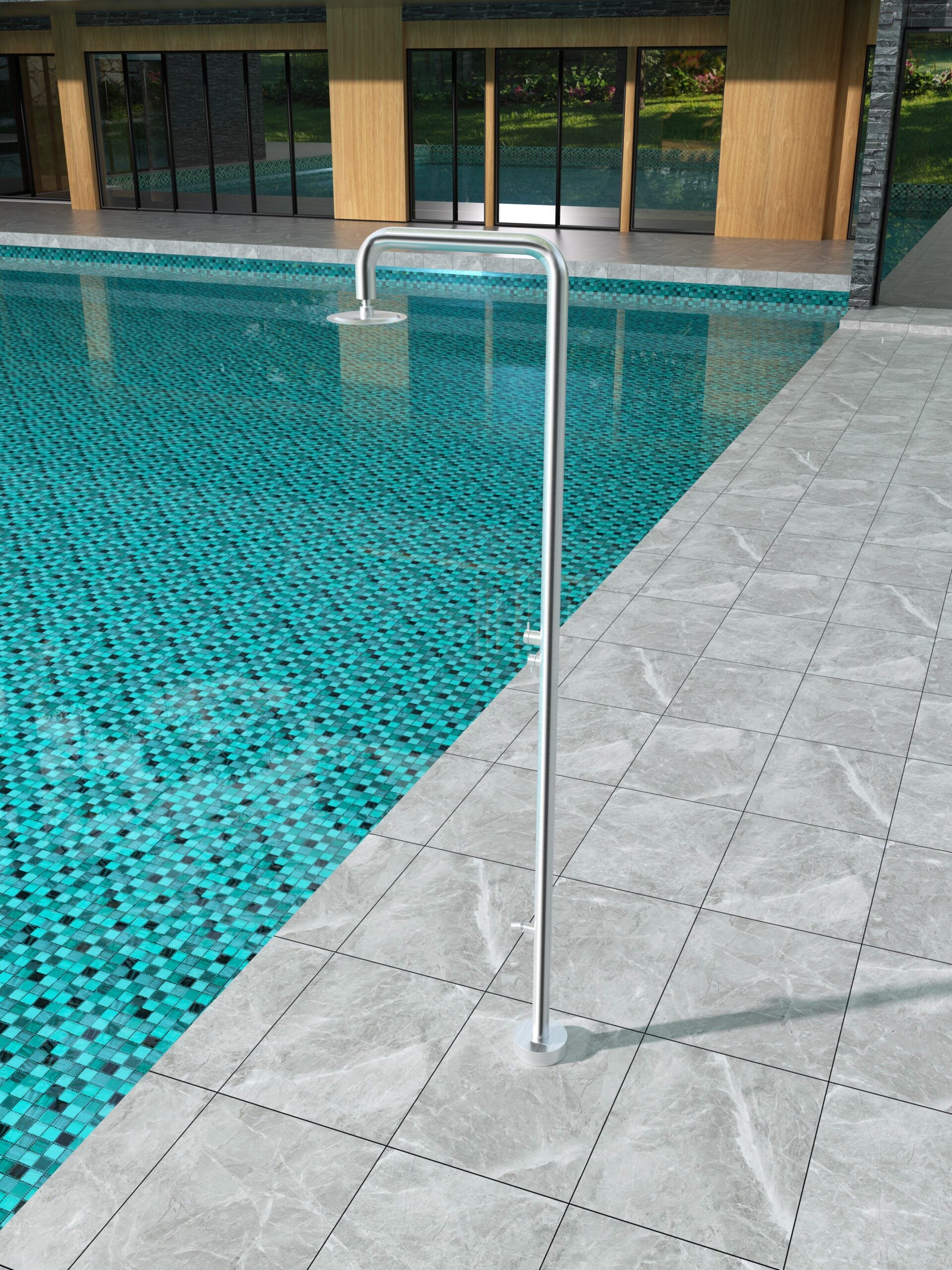 Columna Ducha Exterior Poolimex Michigan GPM007 Acero Inoxidable S.316