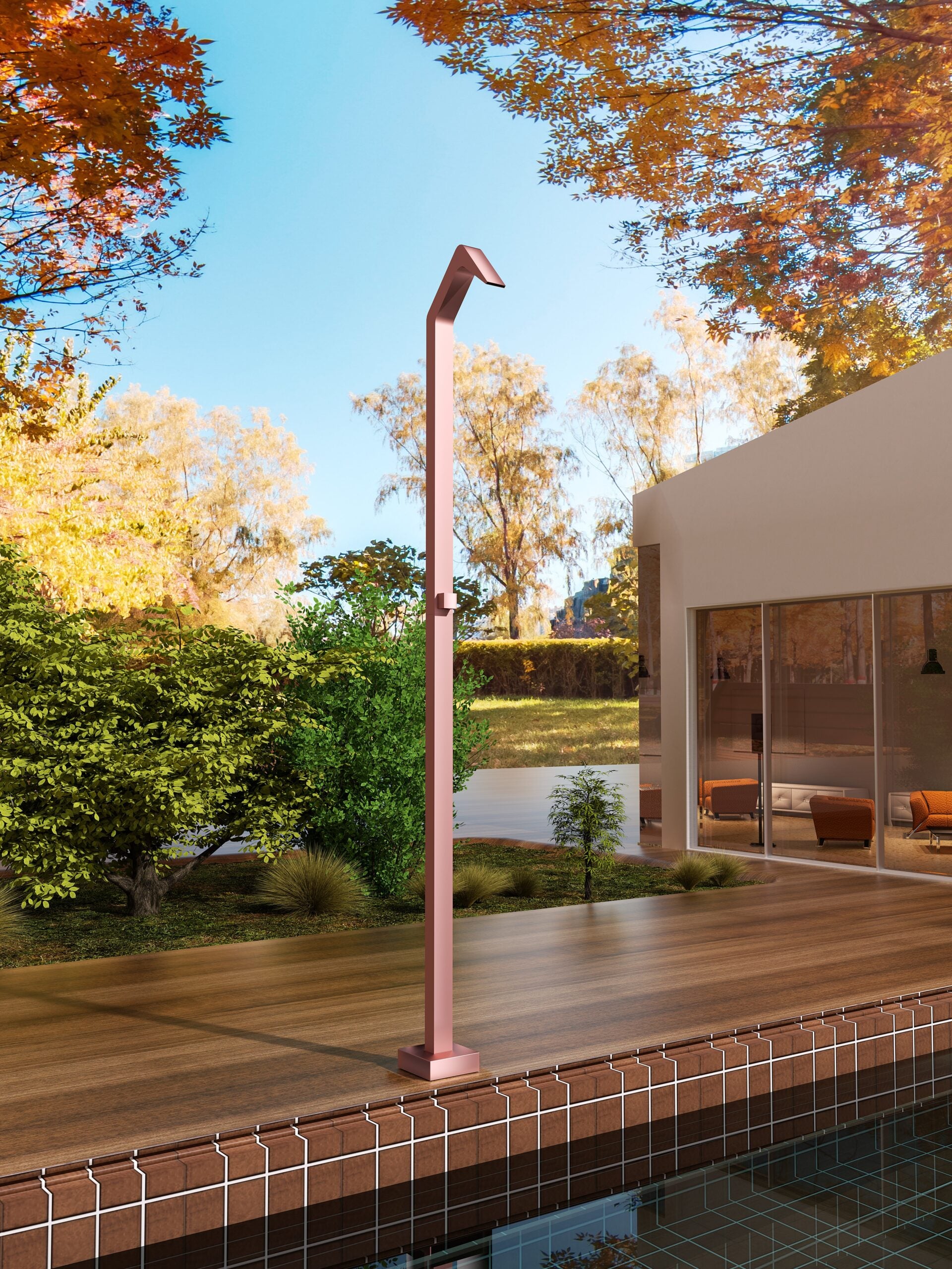 Columna Ducha Exterior Poolimex Niágara GPN013 Rosa Coral
