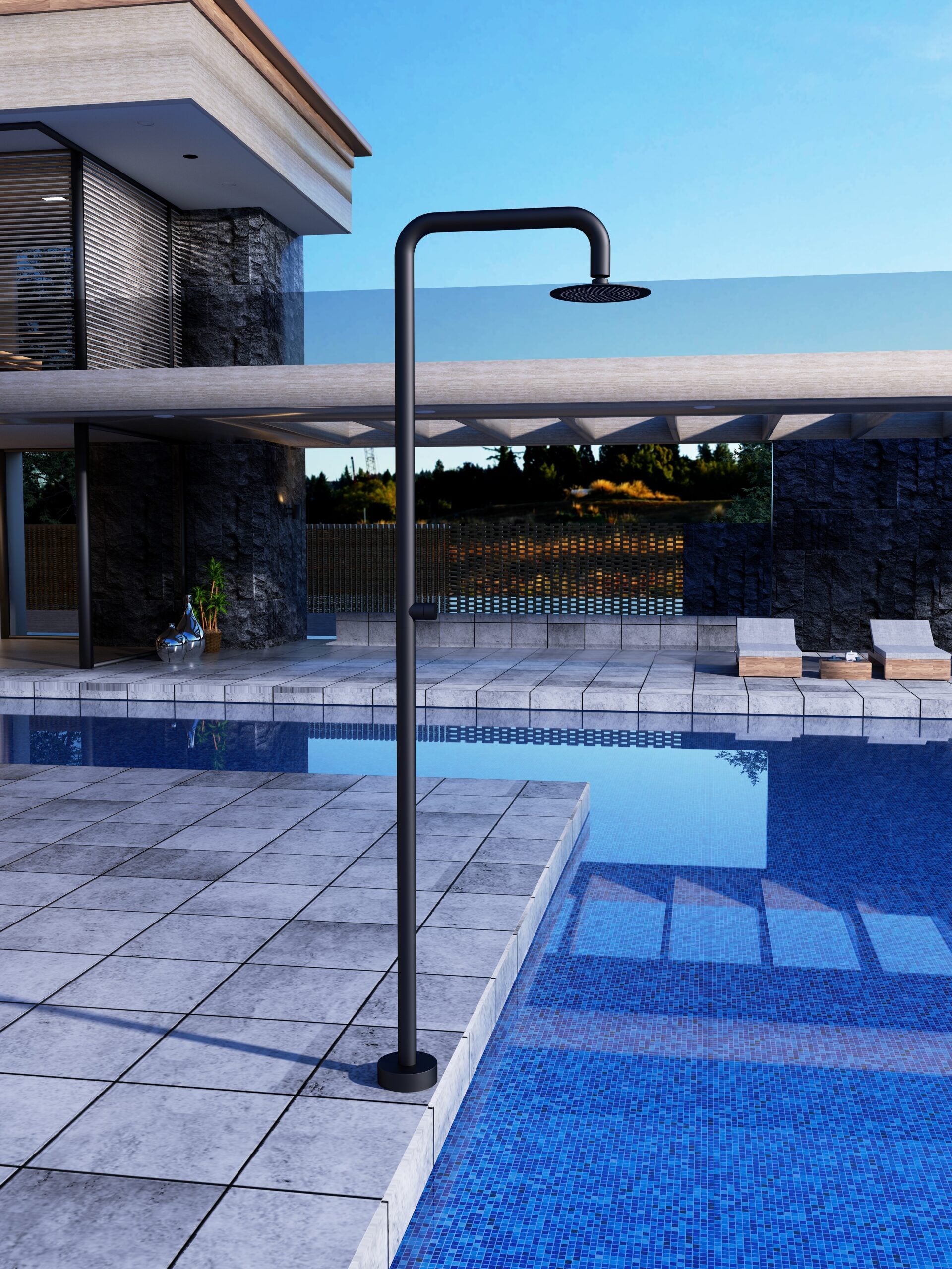 Columna Ducha Exterior Poolimex Oregón GPO006 Negro Mate