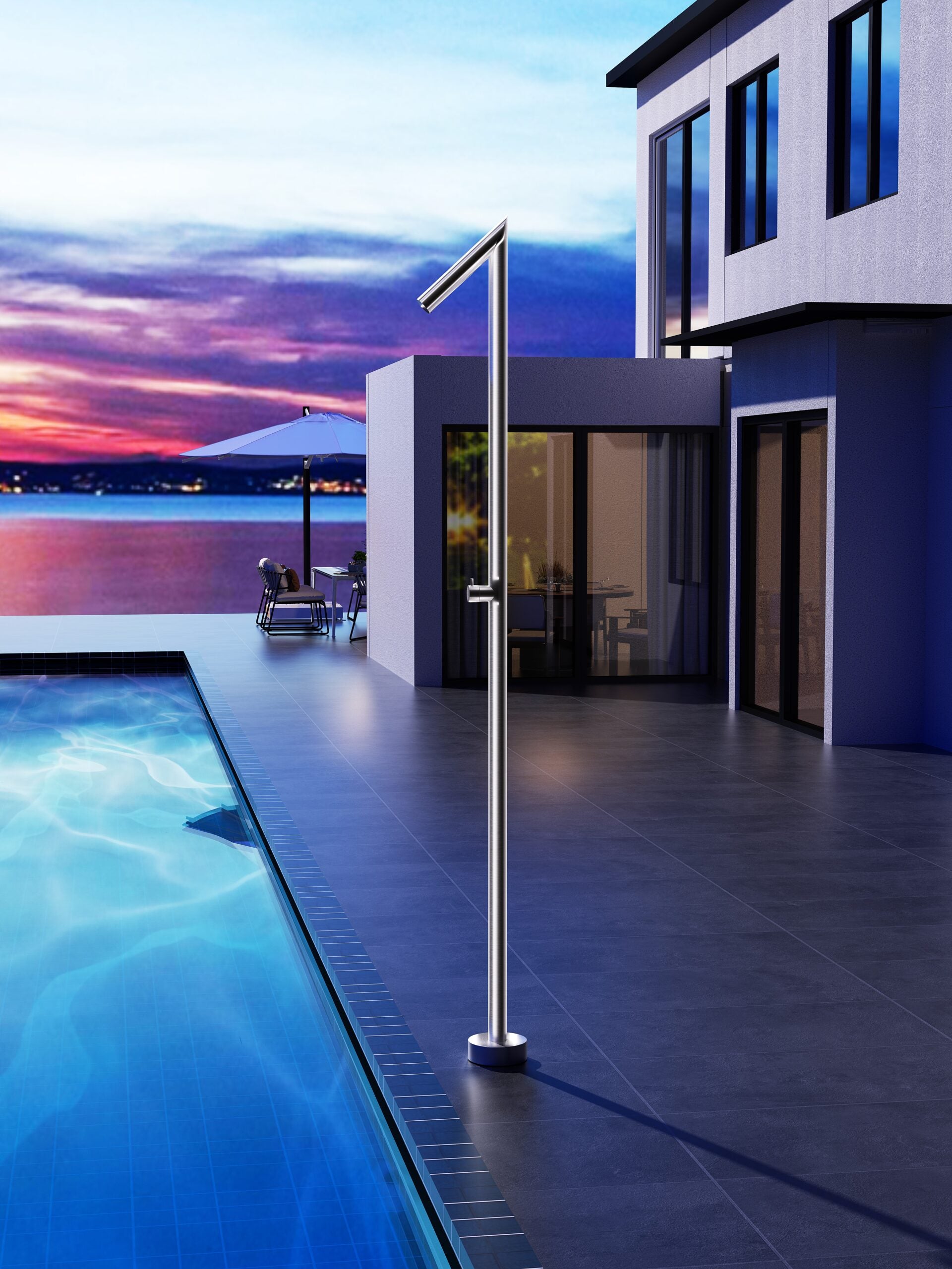 Columna Ducha Exterior Poolimex Oklahoma GPO011 Acero Inoxidable
