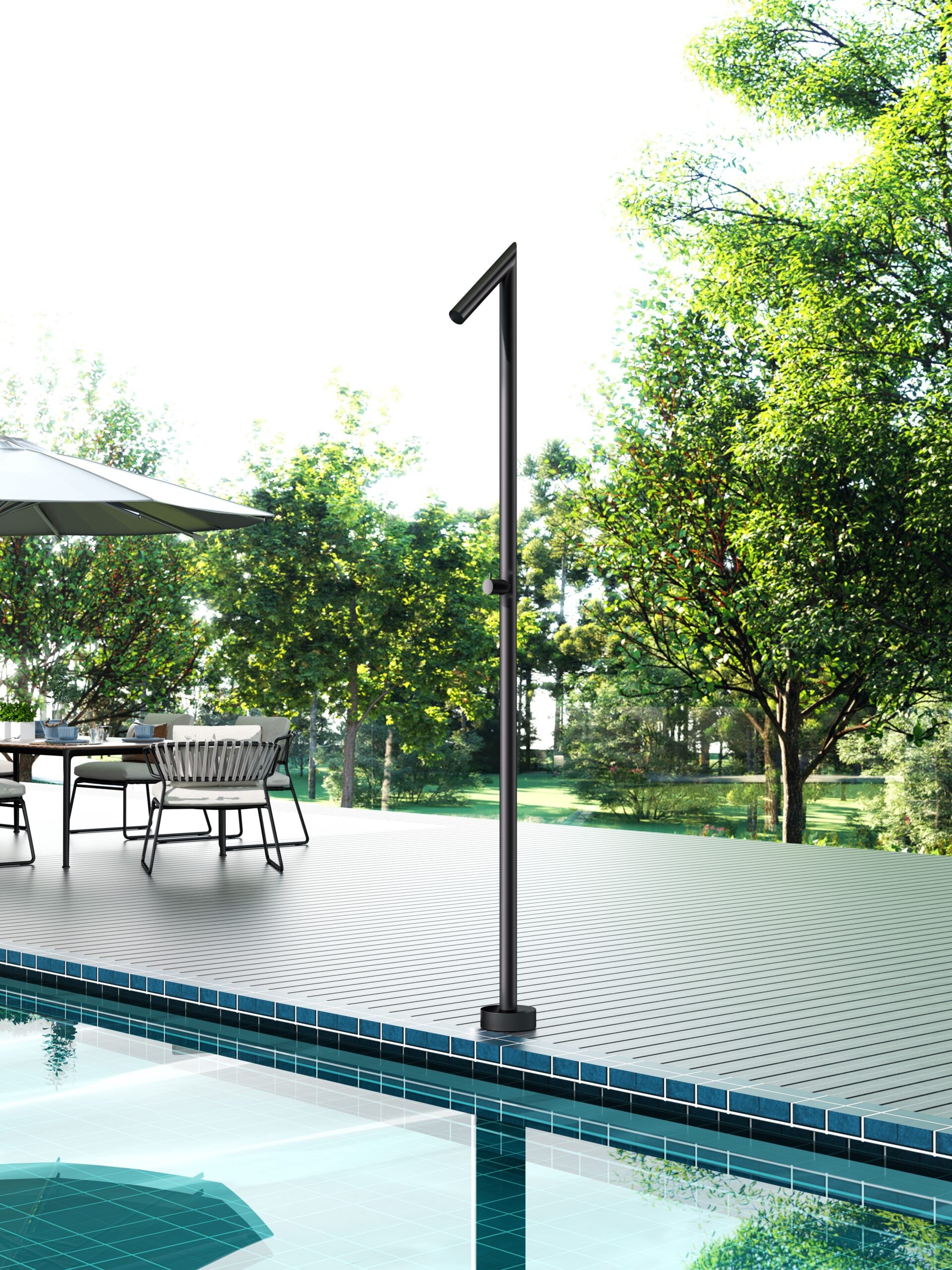 Columna Ducha Exterior Poolimex Oklahoma GPO011 Negro Mate