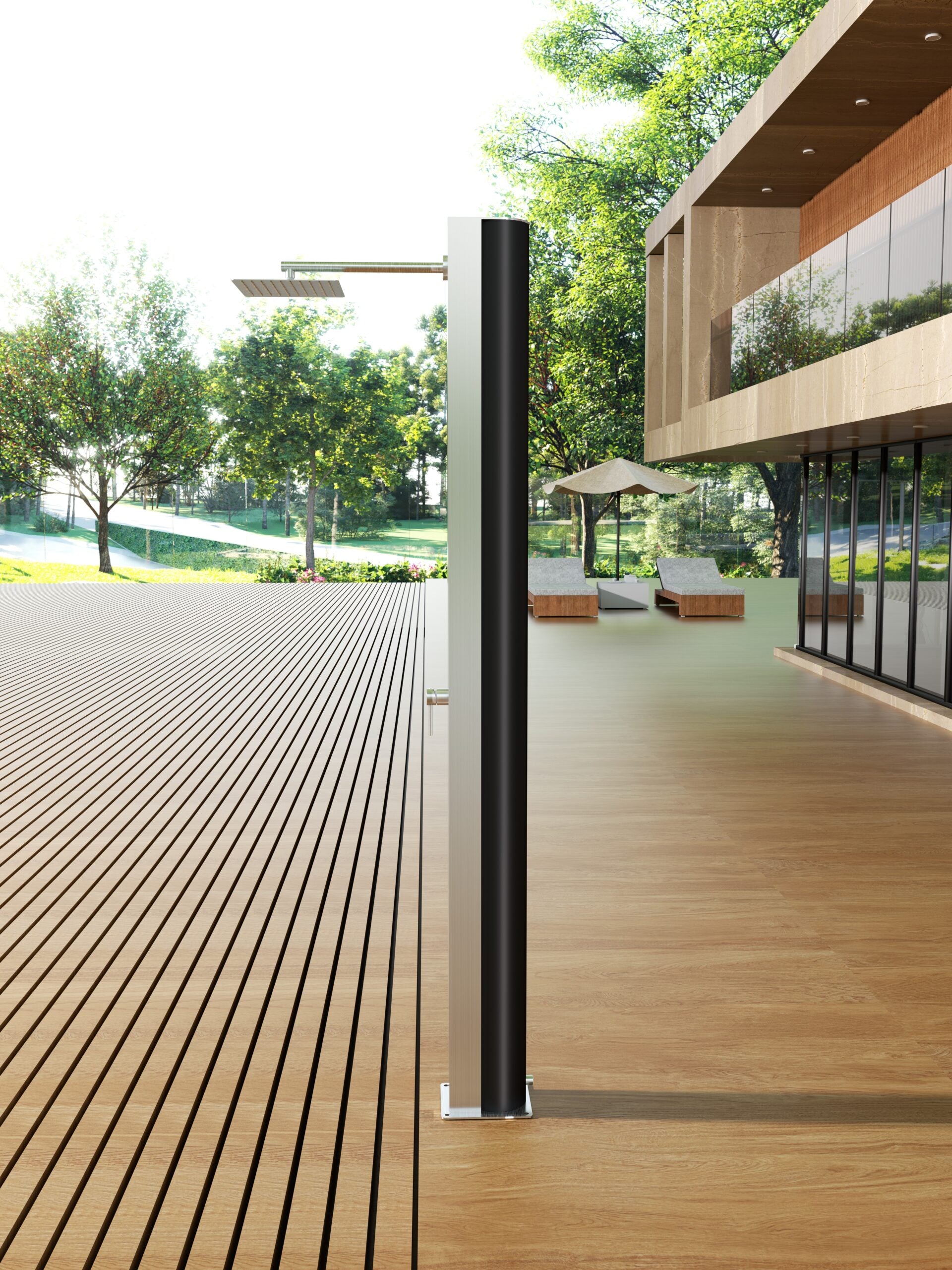 Columna Ducha Exterior Poolimex Phoenix GPP015 Acero Negro Mate