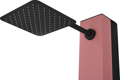 Columna Ducha Exterior Poolimex Phoenix GPP015 Rosa Coral Negro Mate