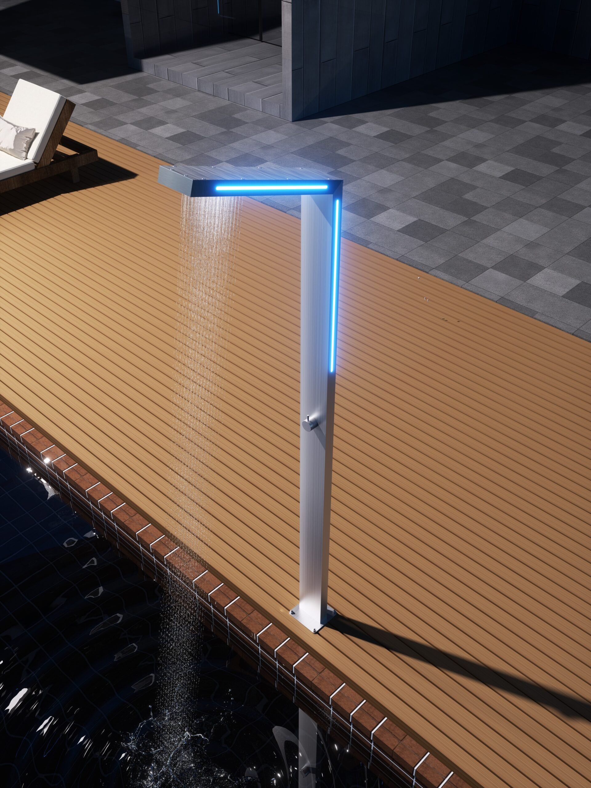 Columna Ducha Exterior Poolimex Sense GPS016 Acero Inoxidable
