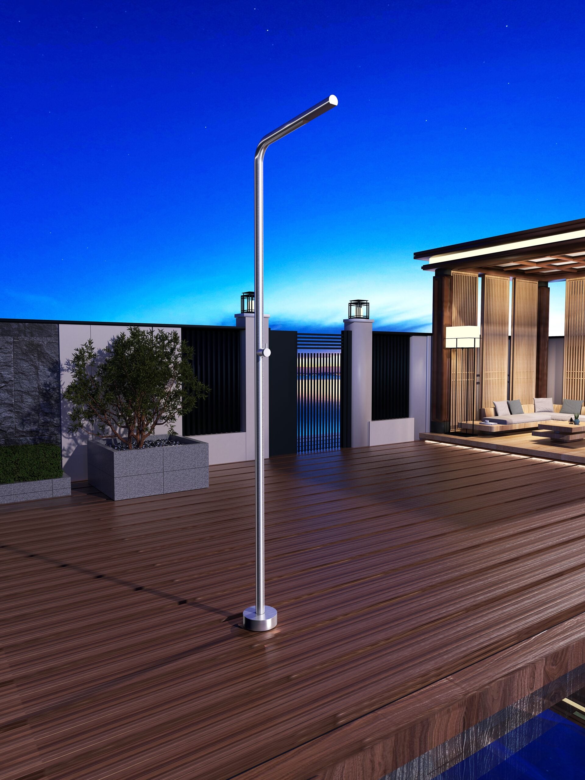 Columna Ducha Exterior Poolimex Texas GPT005 Acero Inoxidable S316