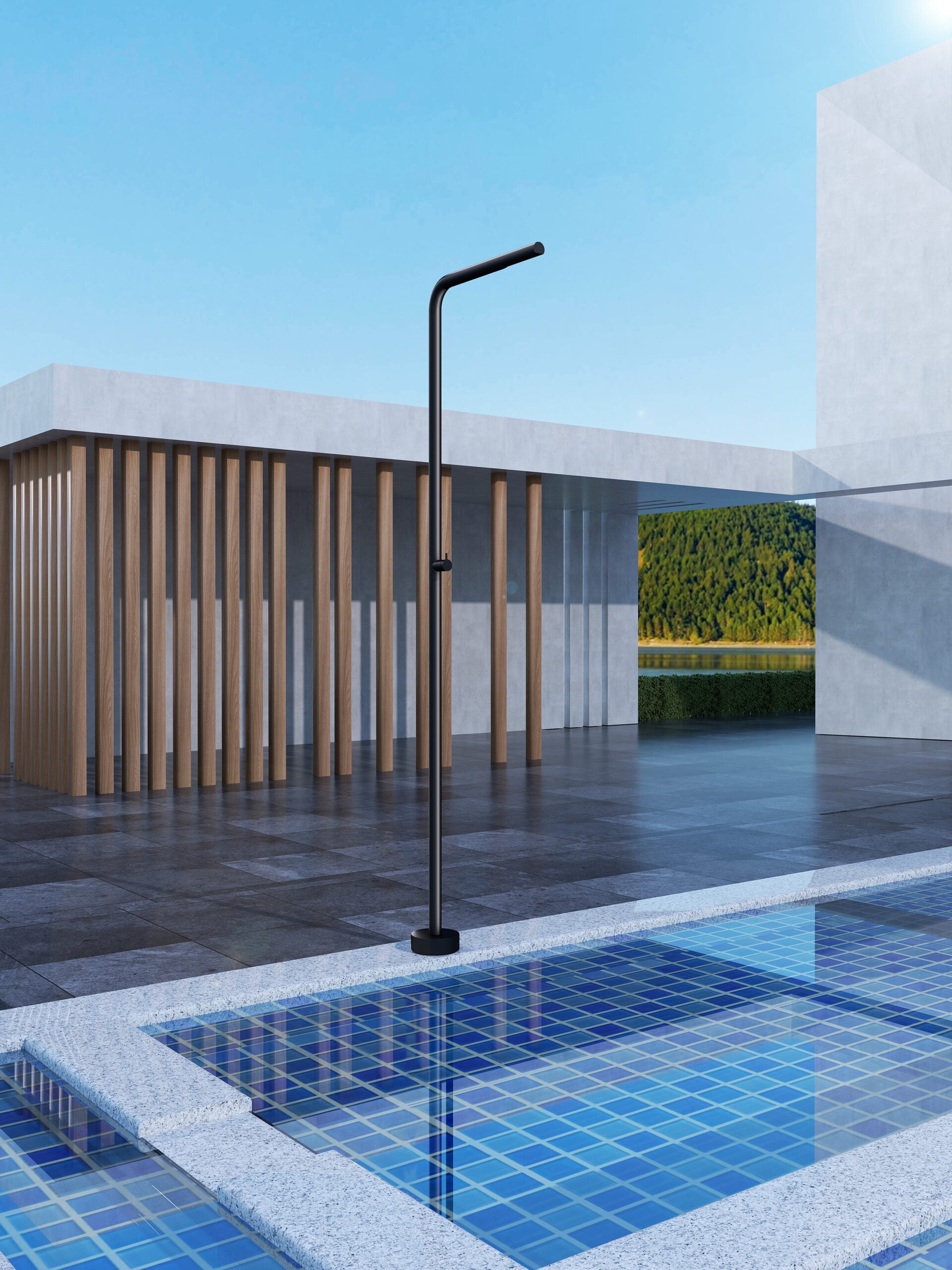 Columna Ducha Exterior Poolimex Texas GPT005 Negro Mate